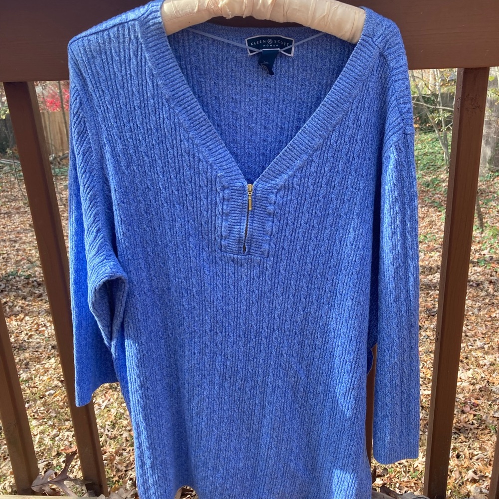 Karen Scott blue sweater